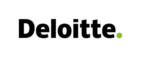 Deloitte company logo with black text and green dot