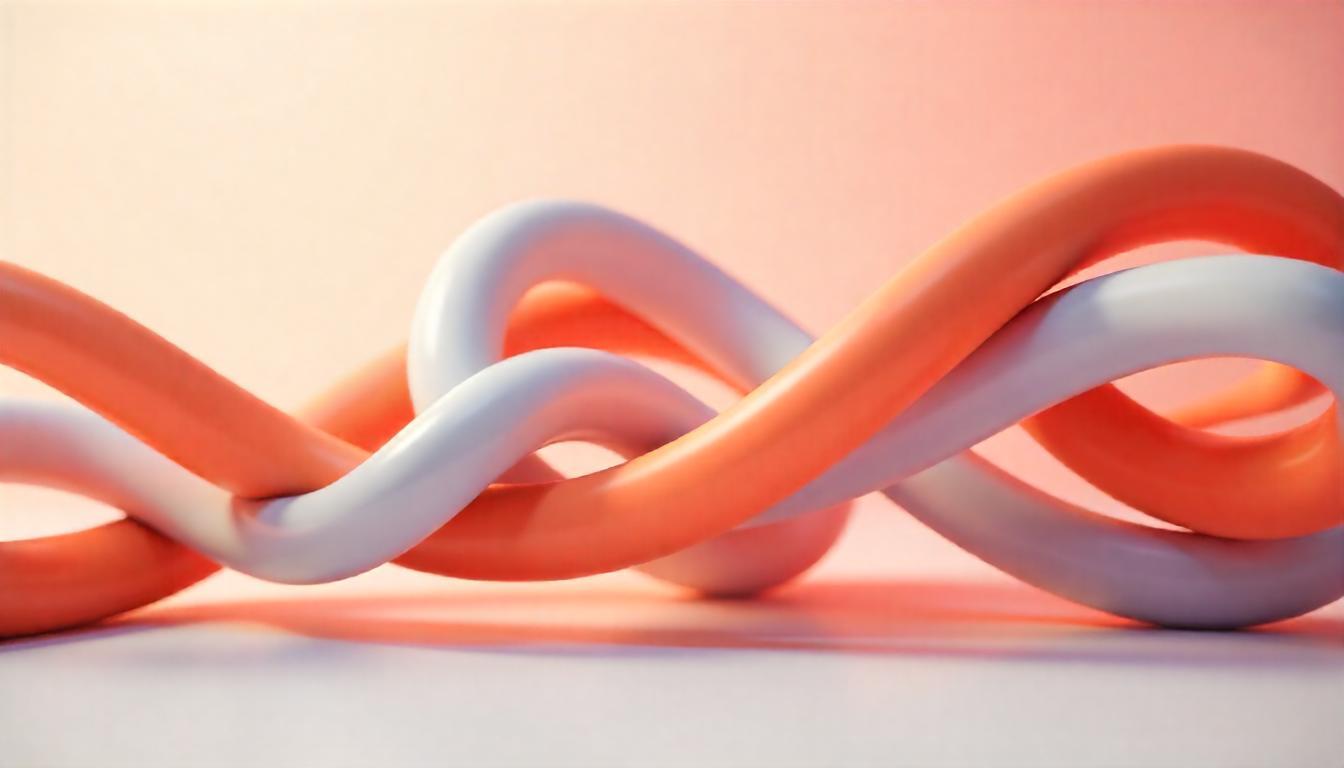 Orange and white intertwined cables