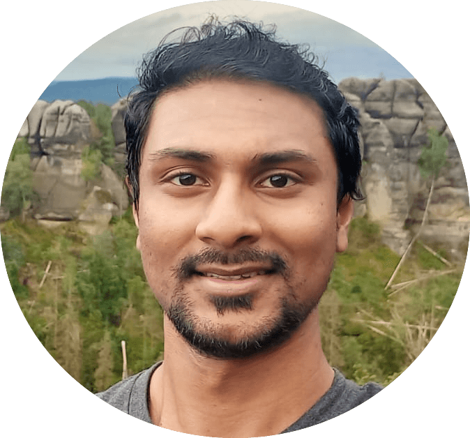 Portrait of a man against a blue background