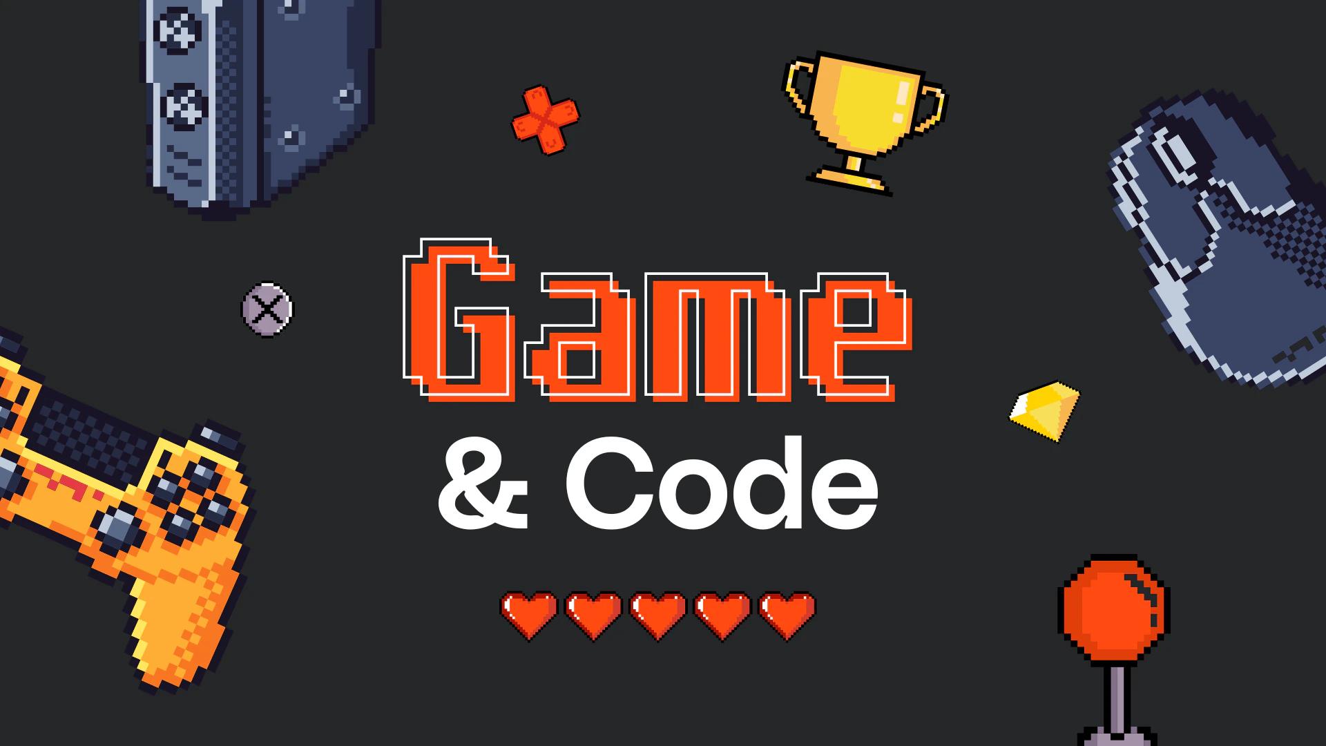 Pixel-Art mit Spiel- und Codierungssymbolen