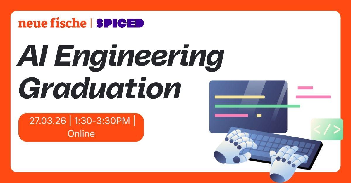 Online event announcement for AI Engineering Graduation on 27.03.26