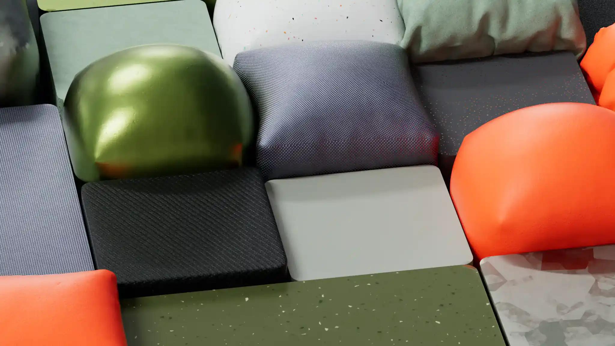 Various colorful cushions