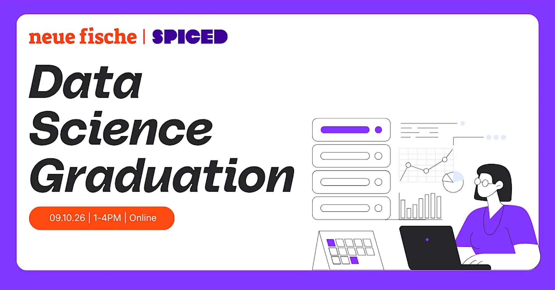 Data Science Graduation, Freitag, 9. Oktober | 13:00 – 16:00 Uhr. Sei online mit dabei!